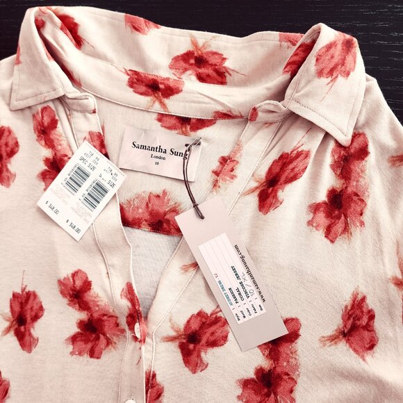 Vintage Samantha Sung London| Aubrey Maxi Dress| Coral Floral| NWT Size 10 - Picture 8 of 12